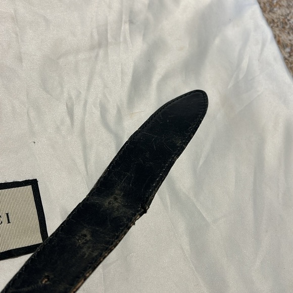 GUCCI black leather belt interlocking G buckle Mens 40” - Picture 7 of 7